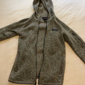 Patagonia full zip hooded women’s grey fleece XS